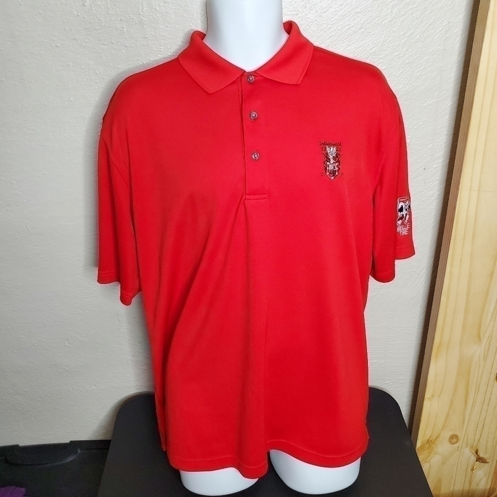 Jack Nicklaus Indianwood Performance Golden Bear Golf Polo Shirt Mens Large Red
